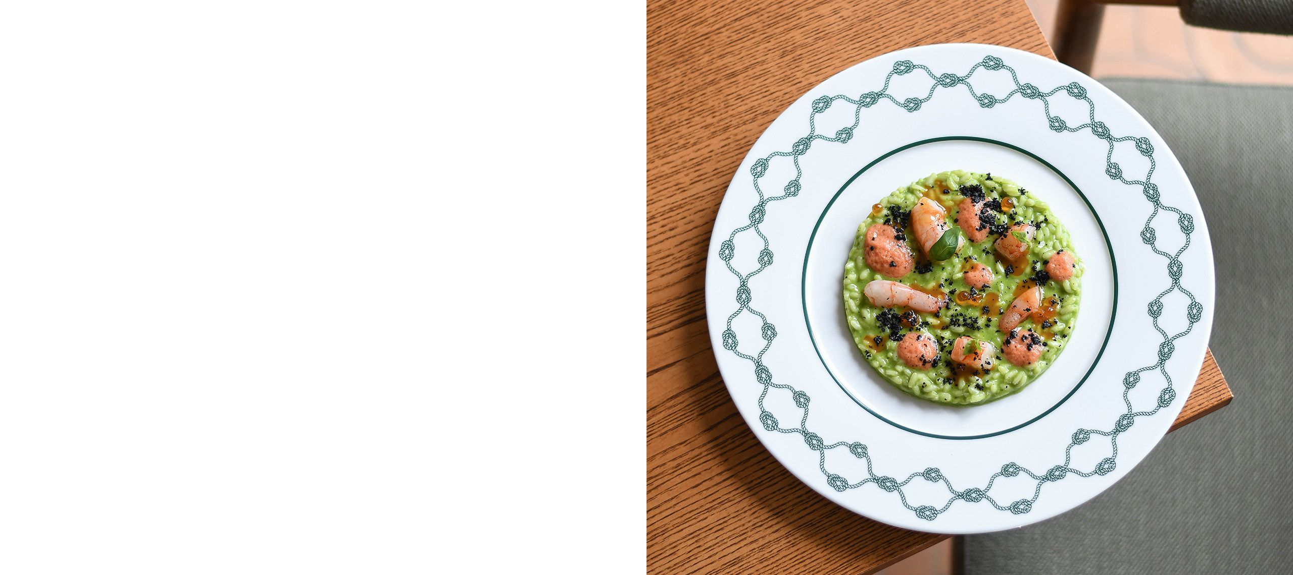 Risotto with homemade Prawn basil pesto